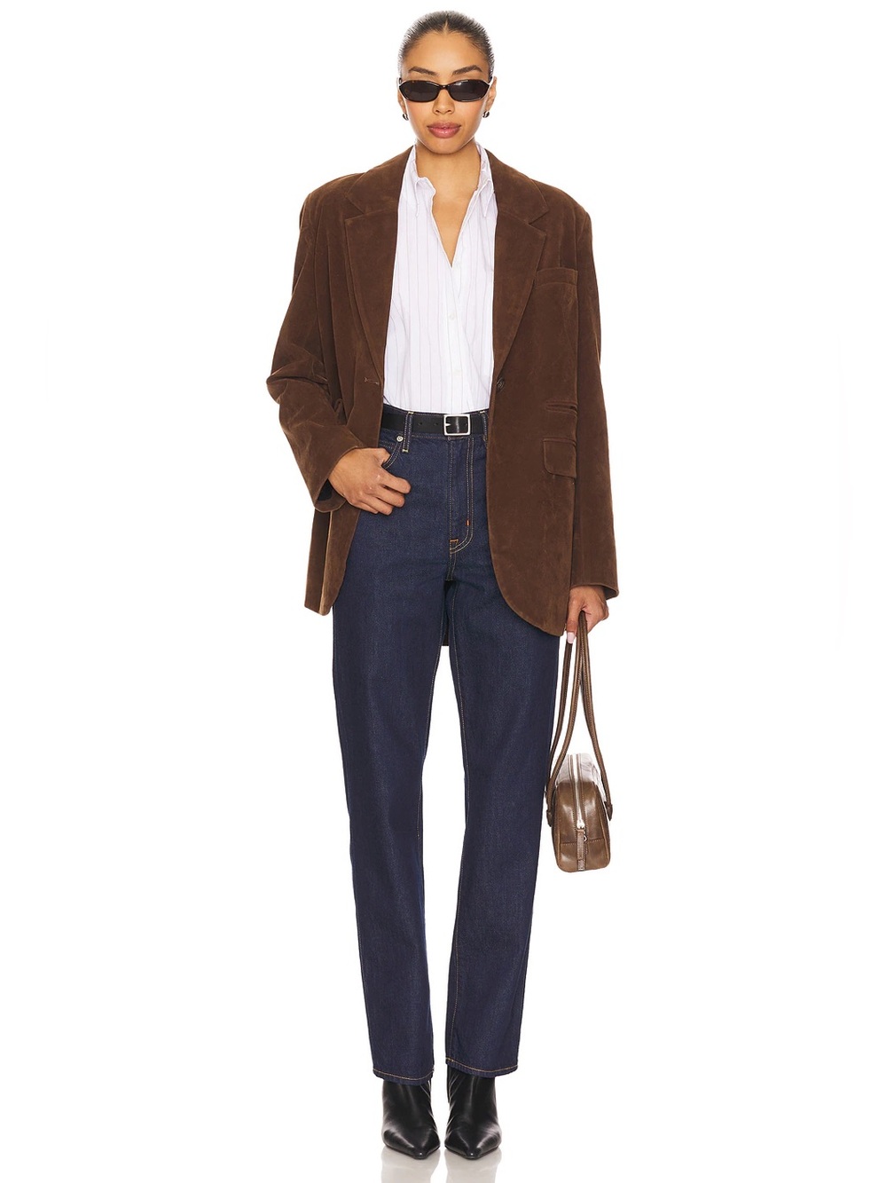 We The Free Paper Cut Faux Blazer In Brown Bear $198